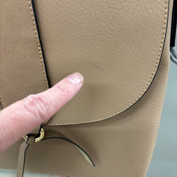 Louenhide Crossbody Bag Vegan Leather Three Pocket Zip Closure Snap Closure - Picture 4 of 12